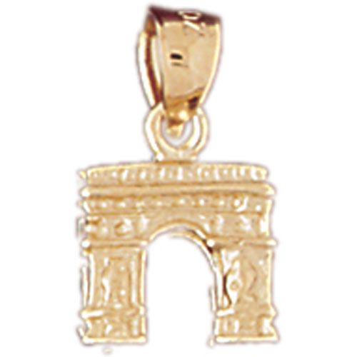 3D Arch Italy Charm Pendant 14k Gold