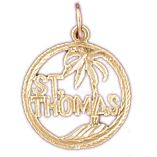 Saint Thomas Hawaii Charm Pendant 14k Gold