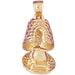 3D Travel Attraction Charm Pendant 14k Gold