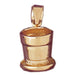 3D Bucket Charm Pendant 14k Gold