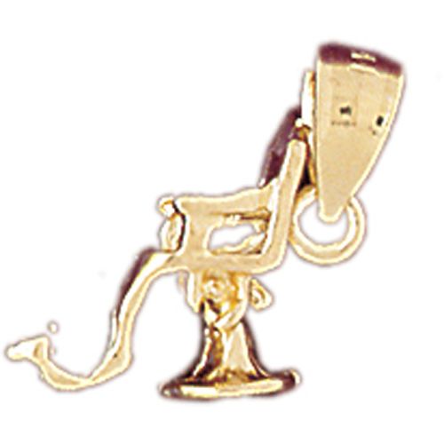 3D Dentist Chair Charm Pendant 14k Gold