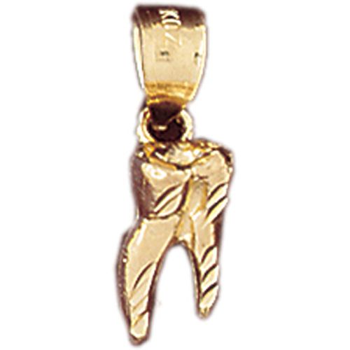 3D Dentist Tooth Charm Pendant 14k Gold