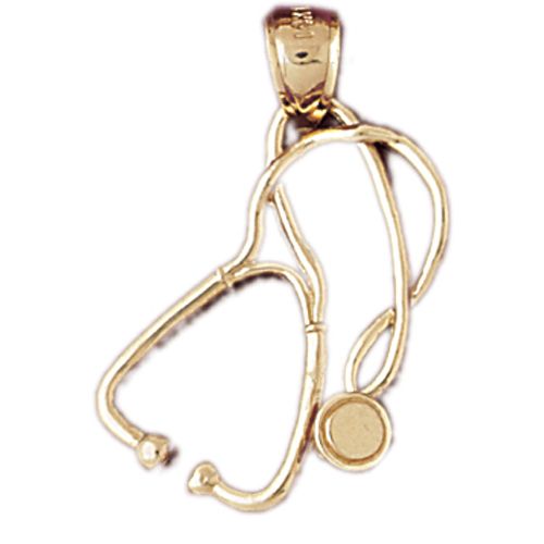 Doctor Stethoscope Charm Pendant 14k Gold