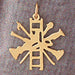 Firefighter Sign Charm Pendant 14k Gold