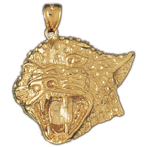 Panther Head Pendant 14k Gold