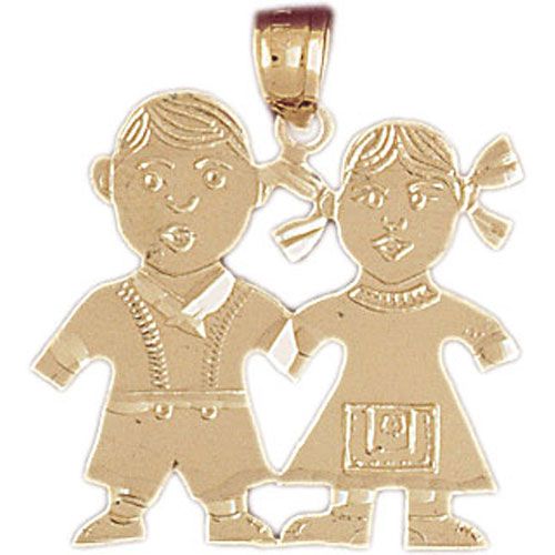 Baby Boy And Girl Charm Pendant Solid 14k Gold — JewelsBerryLA