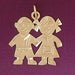 Baby Boy And Girl Charm Pendant 14k Gold