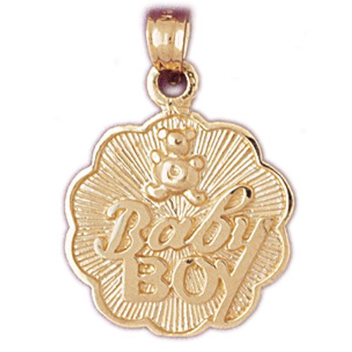 Baby Boy Charm Pendant 14k Gold