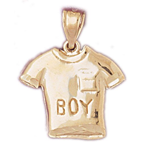 Baby Boy T-Shirt Charm Pendant 14k Gold