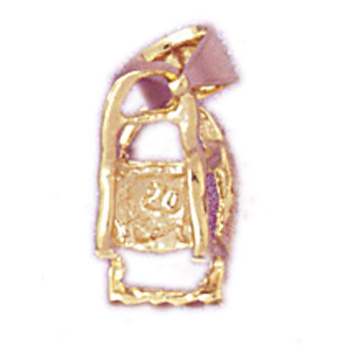 3D Baby Chair Charm Pendant 14k Gold