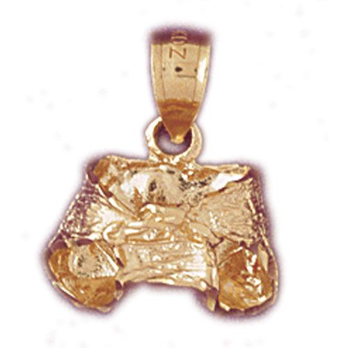 3D Baby Diaper Charm Pendant 14k Gold