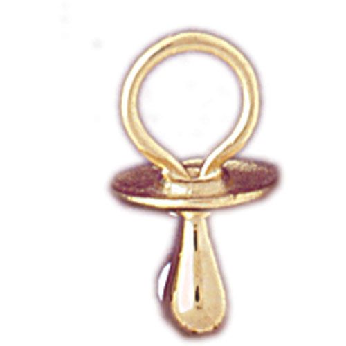 3 Dimensional Baby Pacifier Charm Pendant 14k Gold