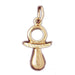 3 Dimensional Baby Pacifier Charm Pendant 14k Gold