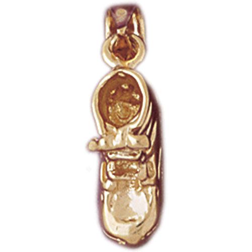 3D Baby Shoe Charm Pendant 14k Gold