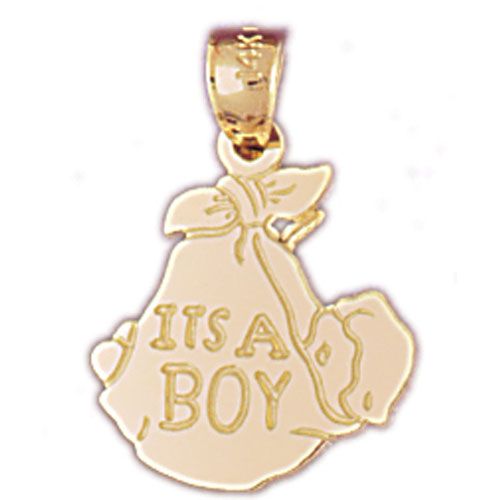 Its A Baby Boy Charm Pendant 14k Gold