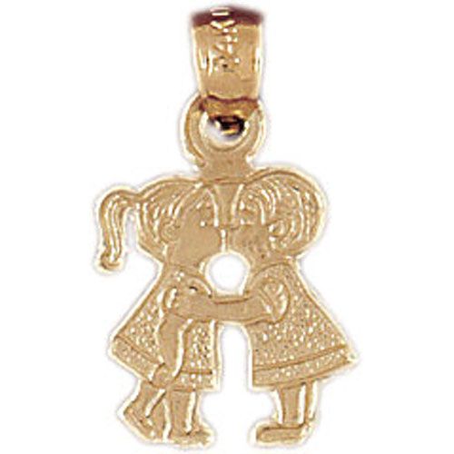 Kissing Boy And Girl Charm Pendant 14k Gold