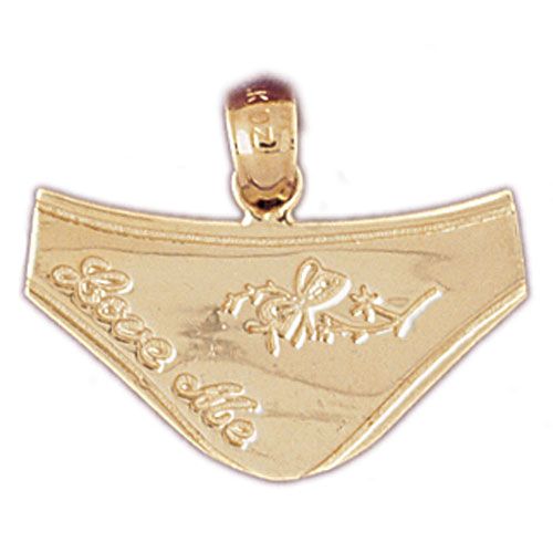 Love Me Baby Diaper Charm Pendant 14k Gold