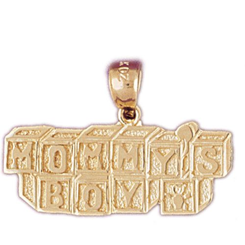Mommy' s Boy Charm Pendant 14k Gold