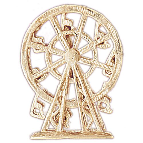 3D Playground Charm Pendant 14k Gold