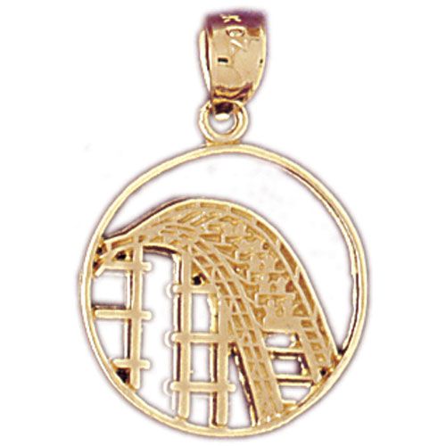 Roller Coaster Charm Pendant 14k Gold