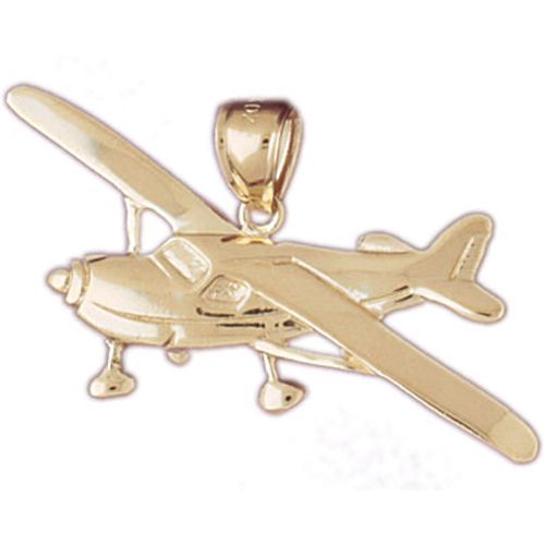 Airplane Charm Pendant 14k Gold