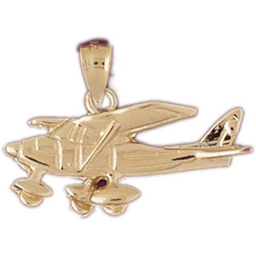 Airplane Charm Pendant 14k Gold