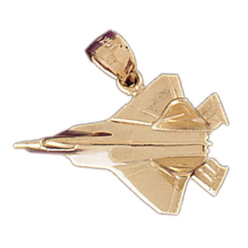 Airplane Jet Charm Pendant 14k Gold