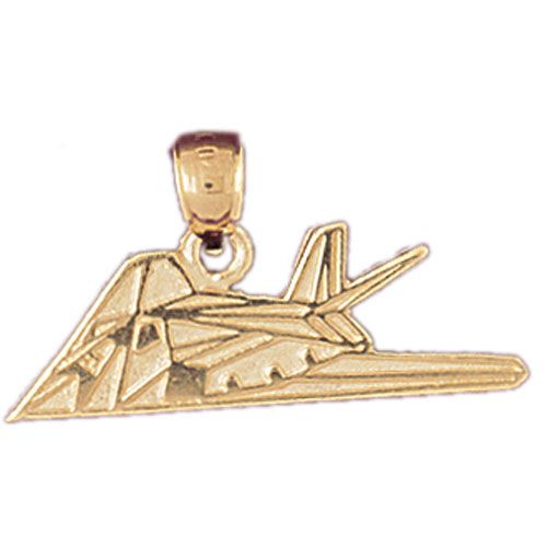 Airplane Charm Pendant 14k Gold