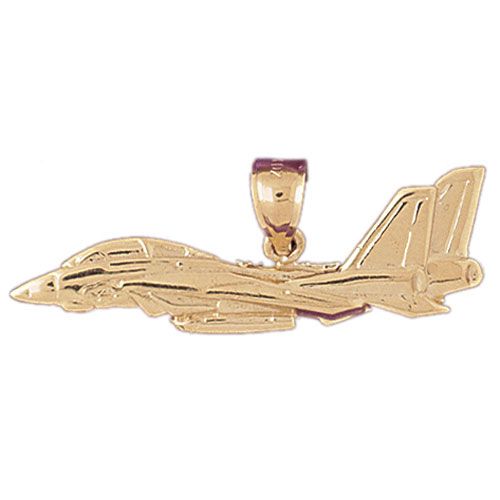 Airplane Charm Pendant 14k Gold