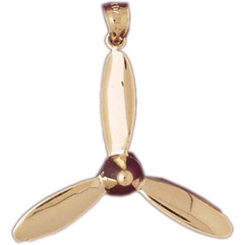 Airplane Propeller Charm Pendant 14k Gold