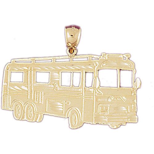 Bus Charm Pendant 14k Gold