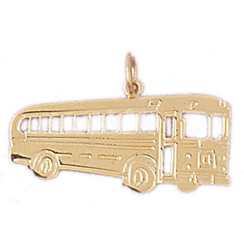 Bus Charm Pendant 14k Gold