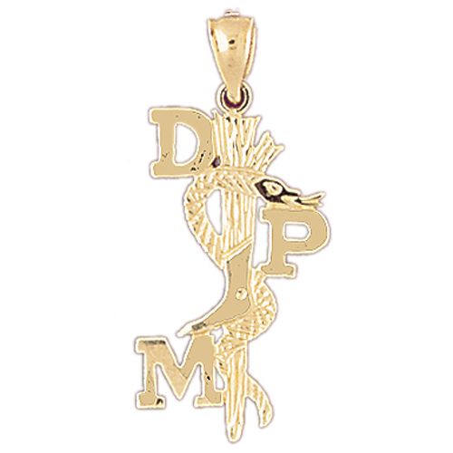 DPM Medical Sign Charm Pendant 14k Gold