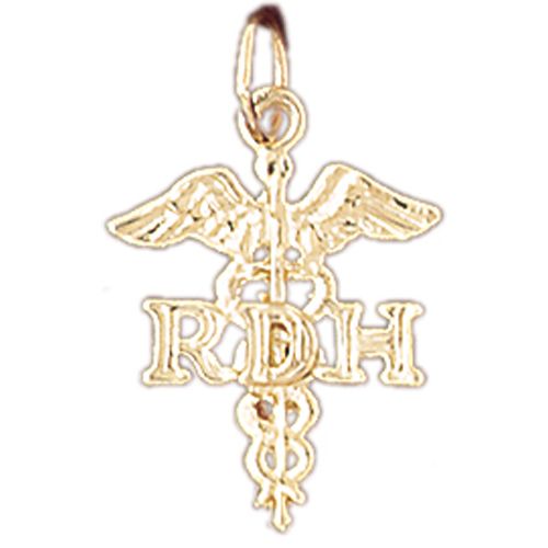 RDH Medical Sign Charm Pendant 14k Gold
