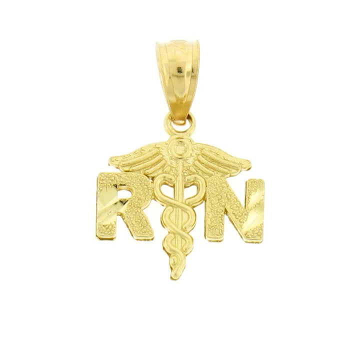 RN Medical Sign Charm Pendant 14k Gold