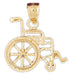 Wheelchair Charm Pendant 14k Gold