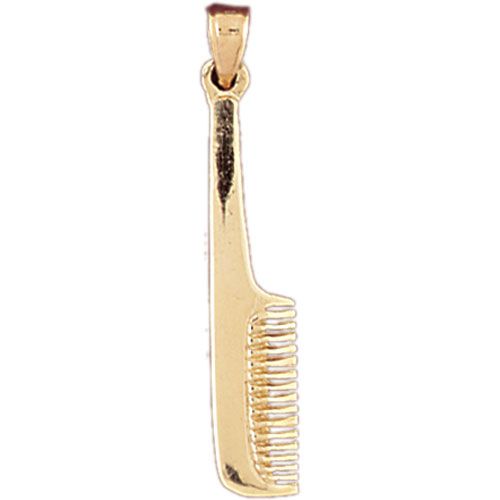 Hairdresser’s Comb Charm Pendant 14k Gold