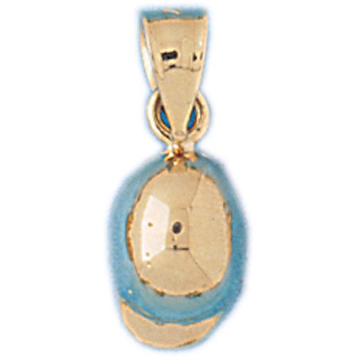 3D Baseball Hat Charm Pendant 14k Gold