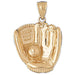 Baseball Mitt Glove Charm Pendant 14k Gold