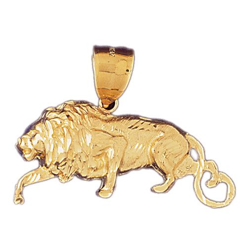 Leo Zodiac Sign Charm Pendant 14k Gold