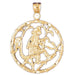 Monkey Chinese Zodiac Sign Charm Pendant 14k Gold