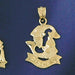 Pisces Zodiac Sign Charm Pendant 14k Gold