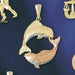 Pisces Zodiac Sign Three Tone Charm Pendant 14k Gold