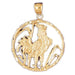 Rooster Chinese Zodiac Sign Charm Pendant 14k Gold