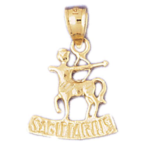 Sagittarius Zodiac Sign Charm Pendant 14k Gold