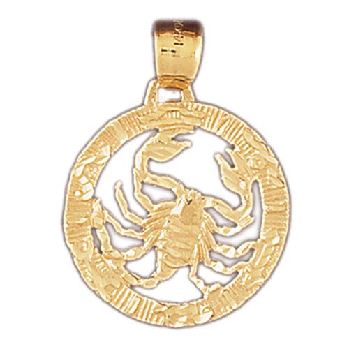 Scorpio Zodiac Sign Charm Pendant 14k Gold