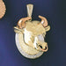 Taurus Zodiac Sign Three Tone Charm Pendant 14k Gold
