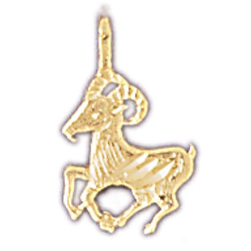 Aries Zodiac Sign Charm Pendant 14k Gold