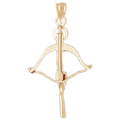 3D Arrow Charm Pendant 14k Gold