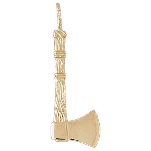 3D Ax Charm Pendant 14k Gold